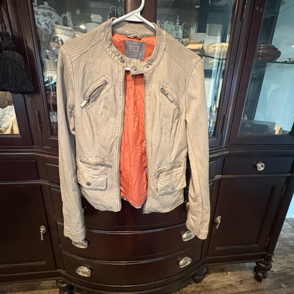 BKE Tan Jacket with Orange Interior